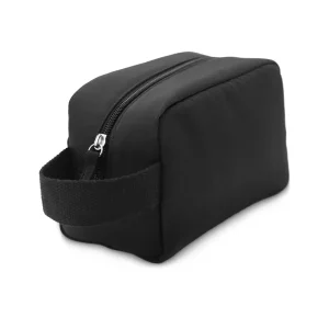 Multipurpose Utility Pouch in Black Polyester Fabric with Zipper and Webbing Handle