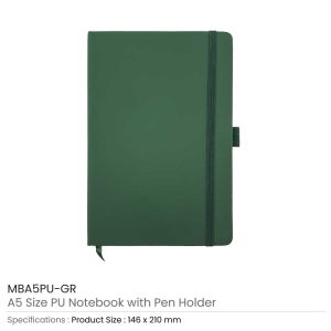 A5 PU Notebooks with Pen Holder - Image 16