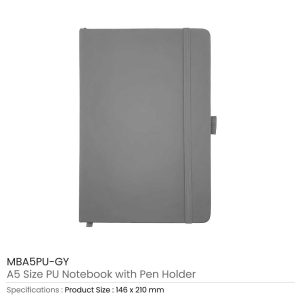 A5 PU Notebooks with Pen Holder - Image 15
