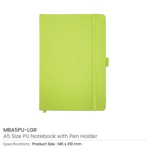 A5 PU Notebooks with Pen Holder - Image 13