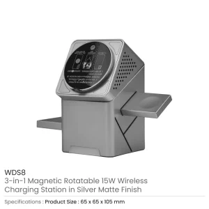 3-in-1 Rotating Wireless Charging Station 15W Fast Charging - Image 4