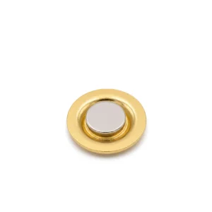 Gold Round Metal Badges with Magnet Attachment - Image 5