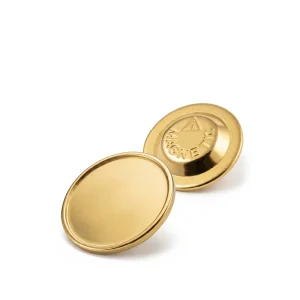 Gold Round Metal Badges with Magnet Attachment